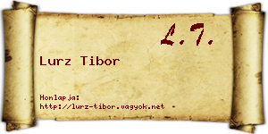 Lurz Tibor névjegykártya